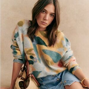 Sezane Isadora Sweater “Flowers” Size M